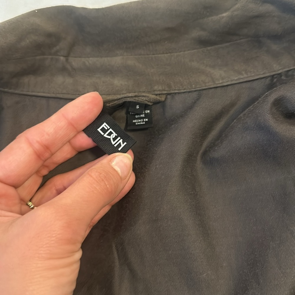 100% Suede Army Green Jacket - Picture 7 of 8